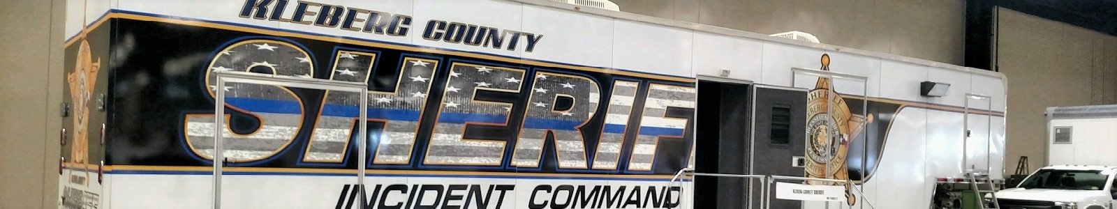 Kleberg County Sheriff's Incident Command trailer.